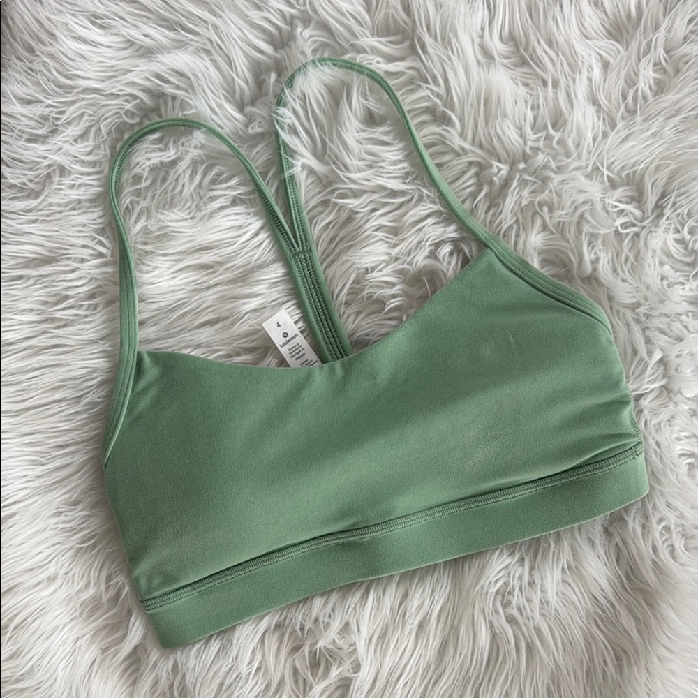 Lululemon Flow Y Sports Bra Sage Green Sports Bra Size 4